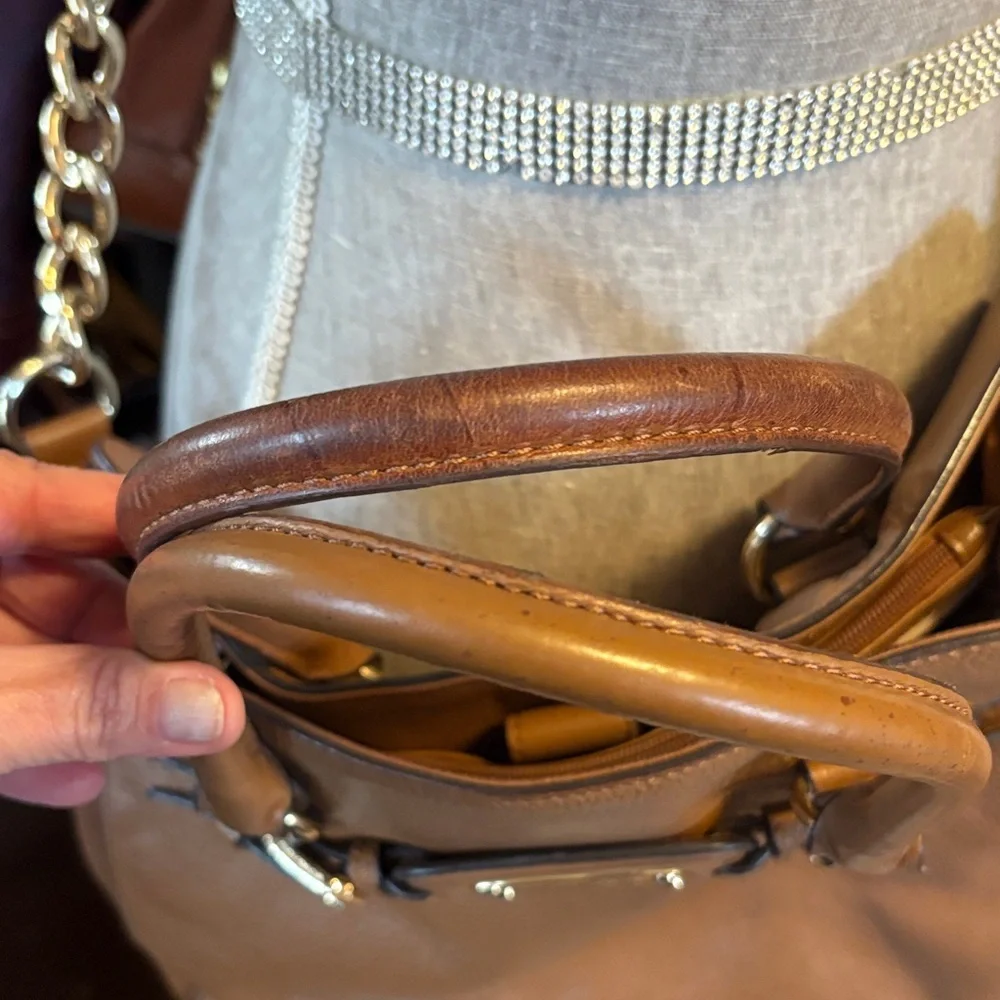 Michael Kors Hamilton Tan Leather Satchel - Picture 12 of 12
